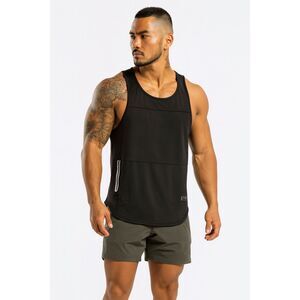 ASRV Black Basketball Gym Running Tank Top Shirt    Mens Size Medium